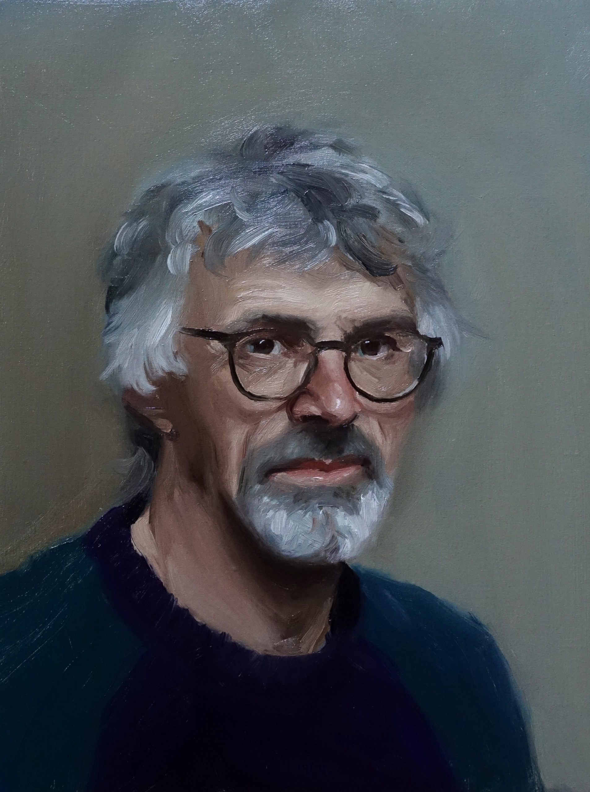 portrait painting of my father, oil on canvas