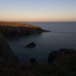Sun setting on the cliffs at Porthclais
