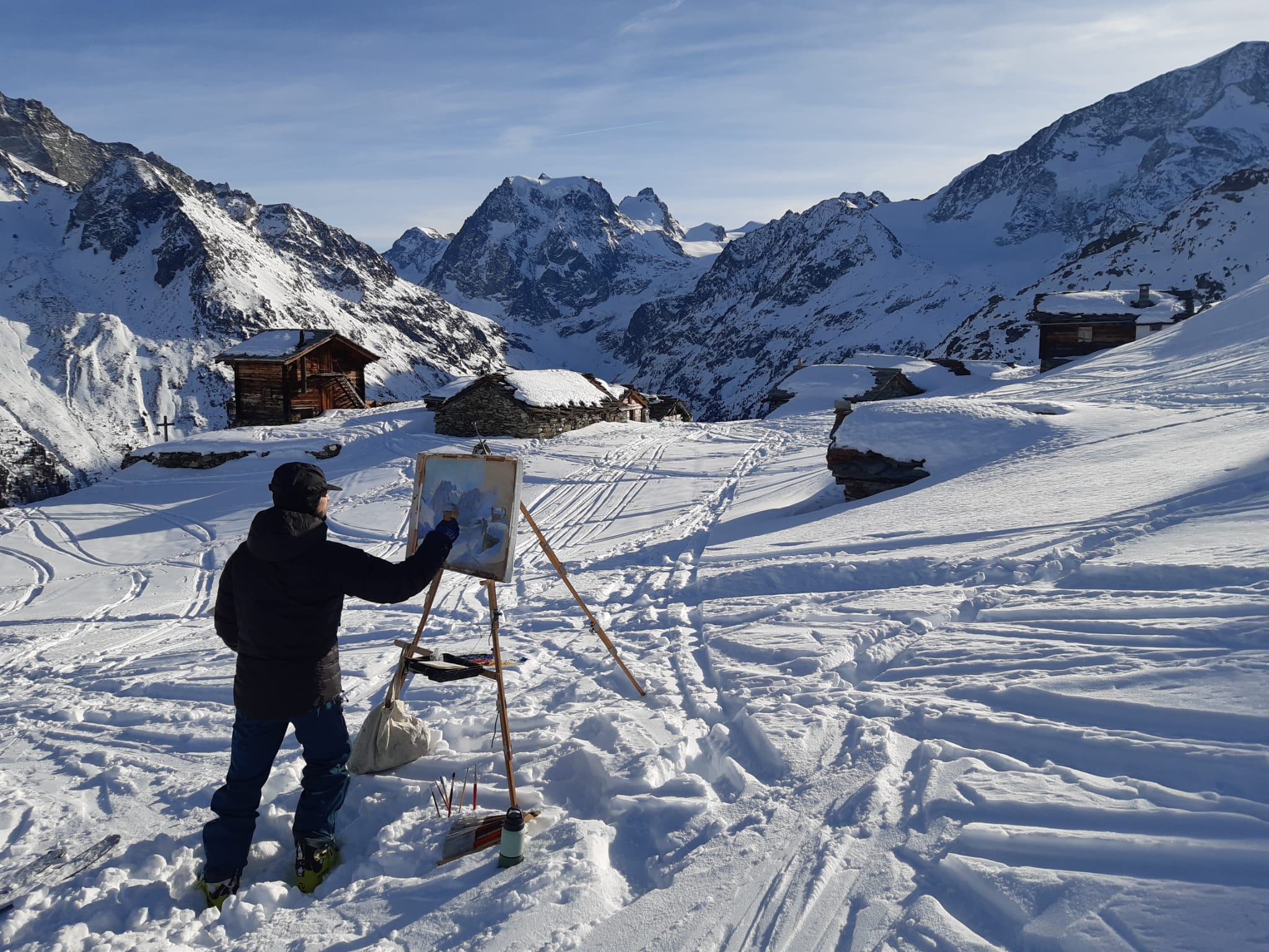 Daniel J Yeomans painting in the mountains